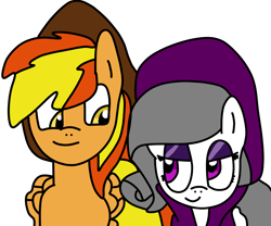 Size: 1200x1000 | Tagged: safe, artist:jadeharmony, oc, oc only, oc:firey ratchet, oc:oliver spade, pegasus, pony, clothes, detective, duo, fedora, female, hat, looking at each other, looking at someone, male, simple background, transparent background, trenchcoat