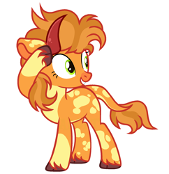 Size: 1594x1647 | Tagged: safe, artist:vi45, oc, oc only, cow, cow pony, g4, horns, simple background, solo, white background