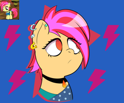 Size: 6000x4961 | Tagged: safe, artist:realgero, gameloft, screencap, apple bloom, earth pony, pony, g4, ear piercing, jewelry, necklace, no pupils, piercing, simple background, solo