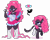 Size: 4288x3420 | Tagged: safe, artist:gihhbloonde, oc, oc only, unnamed oc, cat, cat pony, earth pony, human, hybrid, original species, pony, equestria girls, g4, big hair, bodice, boots, breasts, cat tail, catty noir, choker, cleavage, closed mouth, clothes, collar, crossover, crossover fusion, curly hair, cutie mark, cyan eyes, dark skin, dress, ear piercing, earring, earth pony oc, eyeshadow, female, fusion, fusion:catty noir, fusion:pinkie pie, hand on hip, headset, headset mic, heeled boots, high heel boots, jewelry, lipstick, makeup, mare, microphone, minidress, monster high, nail polish, not pinkie pie, piercing, pink hair, ponytail, reference sheet, ruffles, shoes, simple background, skirt, smiling, solo, standing, tail, tail jewelry, thick, thighs, thunder thighs, transparent background, turned head