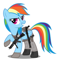 Size: 2545x2651 | Tagged: safe, anonymous artist, artist:edy_january, edit, vector edit, rainbow dash, pegasus, pony, g4, armor, body armor, boots, call of duty, call of duty: modern warfare 2, clothes, combat knife, dx.45, equipment, gloves, gun, handgun, high res, knife, m870, military, military uniform, mp5, pistol, scout, shoes, shotgun, simple background, soldier, soldier pony, solo, special forces, submachinegun, tactical, tactical pony, tactical vest, tank top, task forces 141, transparent background, uniform, united states, vector, vest, weapon