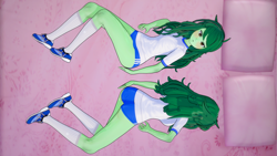 Size: 3840x2160 | Tagged: safe, alternate version, artist:i_fug_p0nes, wallflower blush, human, equestria girls, g4, 3d, blushing, body pillow, body pillow design, clothes, female, gym uniform, high res, koikatsu, looking at you, multiple variants, solo