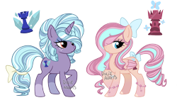 Size: 2268x1341 | Tagged: safe, artist:dixieadopts, oc, oc only, oc:frozen heart, oc:serenity sunbeam, pegasus, pony, unicorn, female, mare, offspring, parent:cozy glow, parent:fluttershy, parent:twilight sparkle, simple background, transparent background