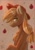 Size: 848x1199 | Tagged: safe, artist:jaynsparkle, applejack, earth pony, pony, g4, apple, chest fluff, food, hat, looking at you, simple background, sitting, solo