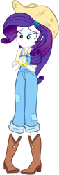 Size: 418x1236 | Tagged: safe, artist:ajosterio, rarity, human, equestria girls, g4, boots, clothes, cowboy boots, cowboy hat, cowgirl, denim, hat, jeans, overalls, pants, shirt, shoes, simple background, solo, stetson, transparent background