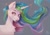Size: 4093x2894 | Tagged: safe, artist:jaynsparkle, princess celestia, alicorn, pony, g4, bust, chest fluff, open mouth, simple background, smiling, solo