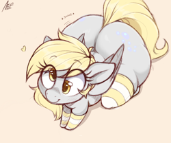 Size: 2400x2000 | Tagged: safe, artist:aer0 zer0, derpy hooves, pegasus, pony, g4, adorasexy, bubble butt, butt, butt shake, clothes, cute, derpabetes, explicit description, explicit source, female, high angle, high res, large butt, mare, plot, sexy, simple background, socks, solo, striped socks, tan background, the ass was fat