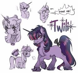 Size: 4096x3826 | Tagged: safe, artist:opalacorn, oc, oc only, oc:twili, pony, unicorn, adult blank flank, blank flank, chest fluff, cross-popping veins, dialogue, ear fluff, ear piercing, earring, emanata, female, jewelry, mare, name, not twilight sparkle, piercing, simple background, solo, speech bubble, tail, tail wrap, unshorn fetlocks, white background