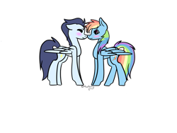 Size: 749x562 | Tagged: safe, artist:lceiandic, rainbow dash, soarin', pegasus, pony, g4, duo, female, male, mare, ship:soarindash, shipping, simple background, stallion, straight, transparent background, vector