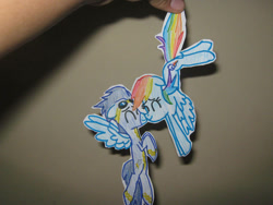 Size: 749x562 | Tagged: safe, artist:leenymesk, rainbow dash, soarin', pegasus, pony, g4, clothes, female, male, mare, ship:soarindash, shipping, stallion, straight, traditional art, uniform, wonderbolts uniform