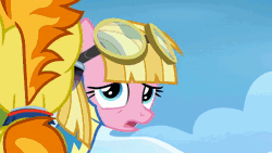 Size: 1920x1080 | Tagged: safe, edit, screencap, sound edit, bulk biceps, cloudchaser, lightning dust, meadow flower, mercury, rainbow dash, spitfire, starry eyes (character), sunshower raindrops, thunderlane, whiplash, pegasus, pony, g4, wonderbolts academy, animated, bayonetta, clothes, crying, drill sergeant, female, funny, gulping, male, mare, necktie, sound, spitfire's tie, spitfire's whistle, stallion, suit, sunglasses, uniform, webm, whistle, wonderbolt trainee uniform, wonderbolts, wonderbolts dress uniform