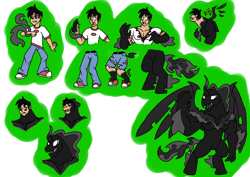 Size: 1414x1000 | Tagged: safe, artist:zetikoopa, pony of shadows, human, shadow pony, anthro, g4, character to character, converse, danny fenton, danny phantom, male, shadow, shoes, stallion, transformation, transformation sequence