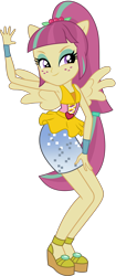 Size: 1888x4495 | Tagged: safe, artist:ajosterio, sour sweet, human, equestria girls, equestria girls specials, g4, my little pony equestria girls: dance magic, clothes, cute, eyes closed, female, legs, lidded eyes, pencil skirt, ponied up, ponytail, simple background, skirt, smiling, solo, sourbetes, transparent background, wrist cuffs