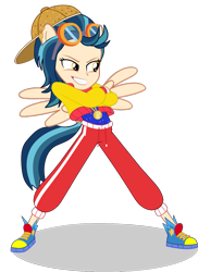 Size: 801x1098 | Tagged: safe, artist:ajosterio, screencap, indigo zap, human, equestria girls, equestria girls specials, g4, my little pony equestria girls: dance magic, backwards ballcap, baseball cap, cap, crossed arms, cute, female, goggles, goggles on head, hat, ponied up, simple background, solo, transparent background, wings, zapabetes