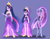 Size: 3350x2588 | Tagged: safe, artist:nightglowfan, twilight sparkle, alicorn, human, equestria girls, g4, bare shoulders, female, high res, multeity, nightmare twilight, nightmarified, older, older twilight, older twilight sparkle (alicorn), princess, princess twilight 2.0, sparkle sparkle sparkle, triality, twilight sparkle (alicorn)