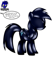 Size: 3840x4154 | Tagged: safe, artist:damlanil, oc, oc only, oc:nightlight aura, latex pony, original species, pegasus, pony, bondage, comic, commission, dialogue, encasement, female, latex, latexified, liquid latex, living latex, mare, no eyes, no face, no mouth, offscreen character, rubber, rubber drone, rubber suit, shiny, show accurate, simple background, solo, speech bubble, storm king's emblem, story, story included, text, transformation, transparent background, vector, wings