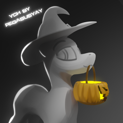 Size: 3000x3000 | Tagged: safe, artist:pegasusyay, oc, oc only, pony, advertisement, commission, commission info in description, gradient background, high res, pumpkin bucket, solo, ych example, ych sketch, your character here