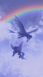 Size: 1080x1920 | Tagged: safe, artist:blitsazalisdash, oc, oc only, pegasus, pony, pegasus oc, rainbow, sky