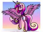 Size: 3975x3000 | Tagged: safe, alternate version, artist:sadfloorlamp, princess cadance, alicorn, pony, g4, abstract background, beautiful, butt, colored, concave belly, crown, curly mane, curly tail, cute, cutedance, featureless crotch, female, frame, gradient background, heart, heart eyes, high res, hoof shoes, horn, jewelry, large wings, lightly watermarked, long horn, long mane, long tail, looking at you, looking back, looking back at you, lovebutt, mare, no source available, passepartout, plot, princess shoes, quadrupedal, raised hoof, reflection, regalia, shading, showing off, slender, smiling, smiling at you, solo, spread wings, tail, thin, watermark, wingding eyes, wings