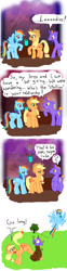 Size: 400x1615 | Tagged: safe, artist:neustrasbourg, applejack, rainbow dash, oc, earth pony, pegasus, pony, g4, bondage, bound and gagged, comic, female, flying, gag, imminent pain, lesbian, mare, rope, rope bondage, ship:appledash, shipping, tape, tape gag, tied up, tree