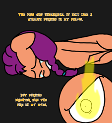 Size: 3023x3351 | Tagged: safe, artist:professorventurer, sunny starscout, earth pony, pony, series:ask pippamena, g5, angry, autocorrect, covering, covering crotch, crying, high res, tears of pain, yellow eyes