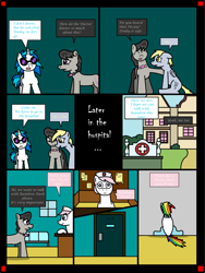 Size: 1024x1362 | Tagged: safe, artist:rakesuk, derpy hooves, dj pon-3, octavia melody, rainbow dash, vinyl scratch, earth pony, pegasus, pony, unicorn, comic:slendermane awake, g4, comic, female, hospital, mare