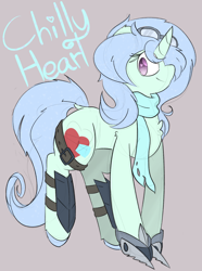 Size: 1130x1521 | Tagged: safe, artist:umbreow, oc, oc:chilly heart, pony, unicorn, female, goggles, mare, solo