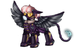 Size: 3690x2500 | Tagged: safe, alternate version, artist:molars, oc, oc:cloud jumper, pegasus, pony, ashes town, fallout equestria, armor, commission, electricity, enclave, enclave armor, enclave tail, enclave uniform, female, helmet, high res, lightning, mare, photo, shading, shadowbolts, simple background, smiling, solo, transparent background, uniform, visor, wings
