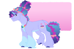 Size: 1280x854 | Tagged: safe, artist:itstechtock, oc, oc only, oc:periwinkle brightdawn, pony, unicorn, g5, bow, coat markings, colored hooves, ear fluff, ears back, freckles, gradient horn, gradient mane, gradient tail, hair bow, horn, jewelry, leonine tail, magical lesbian spawn, male, necklace, nervous, nervous smile, offspring, pale belly, parent:izzy moonbow, parent:misty brightdawn, parents:mizzy, pink eyes, raised hoof, simple background, smiling, socks (coat markings), solo, stallion, tail, tail bow, transparent background, unshorn fetlocks