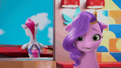 Size: 1920x1074 | Tagged: safe, screencap, pipp petals, zipp storm, pegasus, pony, family trees, g5, my little pony: make your mark, my little pony: make your mark chapter 5, spoiler:g5, spoiler:my little pony: make your mark, spoiler:my little pony: make your mark chapter 5, spoiler:mymc05e02, animated, aviator sunglasses, driving, female, i watch it for the ears, lights, mare, marestream, royal sisters (g5), siblings, sisters, sky, sunglasses, turned head