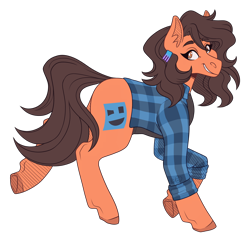Size: 2700x2600 | Tagged: safe, artist:monnarcha, oc, oc only, earth pony, pony, clothes, female, high res, mare, shirt, simple background, solo, transparent background