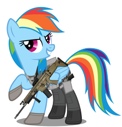 Size: 2545x2651 | Tagged: safe, artist:edy_january, edit, vector edit, rainbow dash, pegasus, pony, g4, armor, assault rifle, body armor, boots, call of duty, call of duty: modern warfare 2, call of duty: warzone, clothes, fn scar, gloves, gun, handgun, high res, m1911, military, military pony, military uniform, operator, pistol, rifle, scar l, scout, shoes, simple background, soldier, soldier pony, solo, special forces, tactical, tactical vest, tank top, task forces 141, transparent background, uniform, united states, vector, vest, weapon