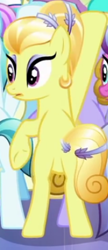 Size: 169x391 | Tagged: safe, screencap, honeycomb dazzle, crystal pony, pony, g4, the times they are a changeling, bipedal, butt, cropped, plot, screaming