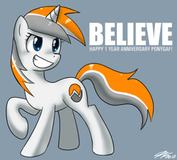 Size: 950x860 | Tagged: safe, artist:johnjoseco, oc, oc only, oc:belle eve, pony, unicorn, 2012, neogaf, old art, ponygaf, raised hoof, simple background, solo