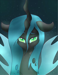 Size: 1392x1775 | Tagged: safe, artist:jorge-styx, queen chrysalis, changeling, changeling queen, g4, bust, solo