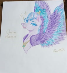 Size: 1374x1508 | Tagged: safe, artist:kiayuk2, queen haven, pegasus, pony, g5, solo, traditional art