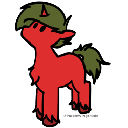 Size: 3000x3000 | Tagged: safe, artist:purple wingshade, oc, oc only, oc:duskinito, pony, unicorn, chest fluff, clothes, cute, green mane, high res, red coat, simple background, small, solo, standing, transparent background, watermark