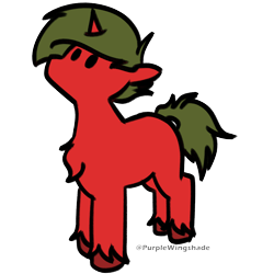 Size: 3000x3000 | Tagged: safe, artist:purple wingshade, part of a set, oc, oc only, oc:duskinito, pony, unicorn, chest fluff, clothes, cute, green mane, high res, red coat, simple background, small, solo, standing, transparent background, watermark