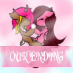 Size: 1400x1400 | Tagged: dead source, safe, artist:myth_cryptid, oc, oc only, deer, pegasus, pony, crying, eyes closed, floating, floppy ears, holding hooves, light, oc x oc, shipping, song cover