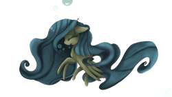 Size: 1920x1080 | Tagged: safe, artist:lovelydreams14, fluttershy, pegasus, pony, g4, air bubble, bubble, eyes closed, floppy ears, simple background, solo, transparent background, underwater, water