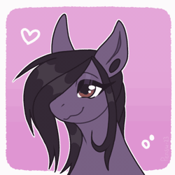 Size: 560x560 | Tagged: safe, artist:pensu, oc, oc only, oc:pen pressure, earth pony, pony, animated, blushing, cute, gif, gradient background, nonbinary, smiling, solo