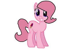 Size: 1180x820 | Tagged: safe, oc, oc only, oc:chilly delight, earth pony, pony, base used, earth pony oc, happy, pink coat, pink mane, pink tail, purple eyes, simple background, solo, tail, transparent background