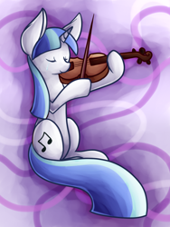 Size: 600x800 | Tagged: safe, artist:paint-smudges, dj pon-3, vinyl scratch, pony, g4, alternate hairstyle, crying, musical instrument, solo, vinyl class, violin