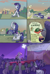 Size: 2221x3267 | Tagged: safe, artist:ciborgen, crackle cosette, dj pon-3, pinkie pie, queen chrysalis, rarity, starlight glimmer, tree hugger, vinyl scratch, earth pony, pegasus, pony, unicorn, g4, audience, catwalk, crocs, disguised changeling, fashion show, flattened, high res, pinkamena diane pie, rarity is not amused, twilight crockle, unamused