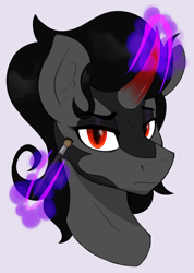 Size: 2868x4032 | Tagged: safe, artist:czu, king sombra, pony, unicorn, g4, bust, eyeliner, magic, makeup, male, solo, telekinesis