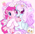 Size: 1100x1067 | Tagged: safe, artist:frowoppy, pinkie pie, oc, pegasus, pony, g4, female, mare, open mouth, open smile, pinkie pie plushie, plushie, smiling, solo