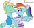 Size: 1662x1373 | Tagged: safe, artist:eagc7, rainbow dash, zephyr breeze, pegasus, pony, g4, duo, female, kiss on the lips, kissing, ko-fi, lipstick, male, patreon, patreon logo, patreon reward, ponytail, ship:zephdash, shipping, simple background, stallion, straight, white background