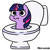 Size: 1500x1500 | Tagged: safe, alternate version, artist:melisareb, derpibooru exclusive, twilight sparkle, pony, toilet pony, unicorn, g4, but why, female, mare, shitposting, simple background, skibidi toilet, solo, toilet, toilet sparkle, twiggie, unicorn twilight, white background