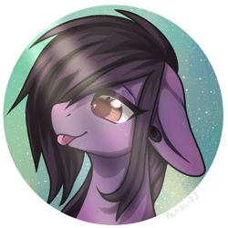 Size: 900x900 | Tagged: safe, artist:pensu, oc, oc only, oc:pen pressure, earth pony, pony, :p, bust, cute, icon, light rays, long hair, long mane, portrait, sparkly eyes, tongue out, wingding eyes