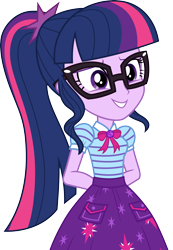 Size: 3000x4323 | Tagged: safe, artist:cloudy glow, sci-twi, twilight sparkle, equestria girls, g4, my little pony equestria girls: better together, star crossed, .ai available, adorkable, clothes, cute, dork, sci-twi skirt, simple background, skirt, solo, transparent background, twiabetes, vector